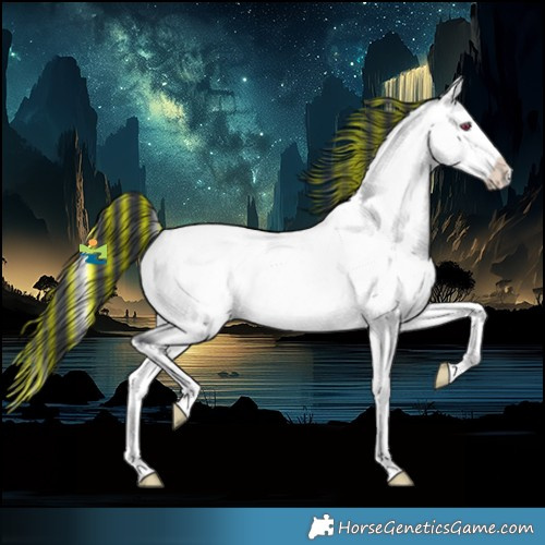 Horse Color:Platinum Painted Bay Chinchilla Onyx Splash 