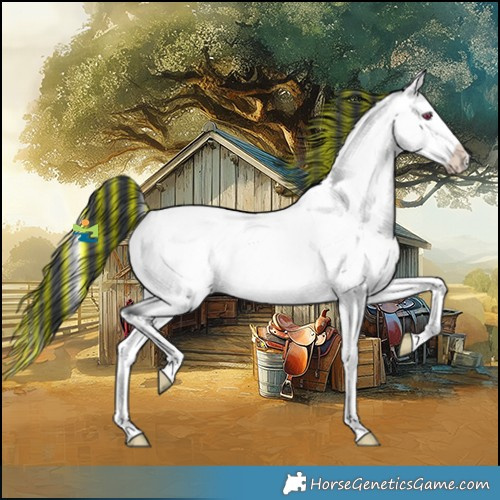 Horse Color:Platinum Painted Bay Chinchilla Onyx Splash 