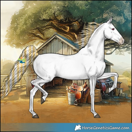 Horse Color:Platinum Painted Chestnut Chinchilla Splash 