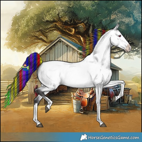 Horse Color:Platinum Painted Buckskin Chinchilla Splash 