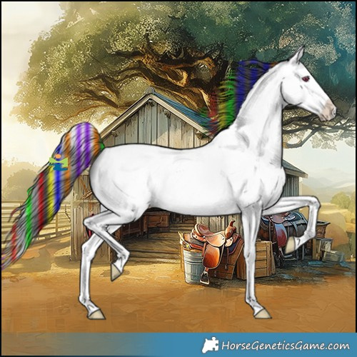Horse Color:Platinum Painted Buckskin Chinchilla Splash 