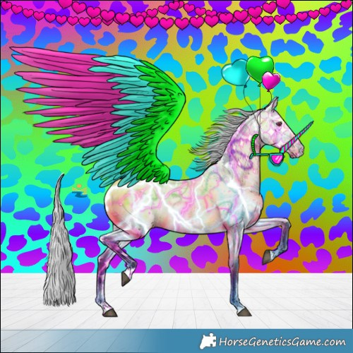 Horse Color:Silver Bay Chinchilla Sabino 