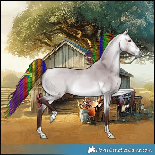 Horse Color:Platinum Painted Chocolate Buckskin Chinchilla 