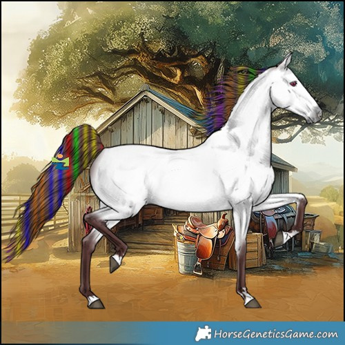 Horse Color:Painted Chocolate Buckskin Chinchilla 