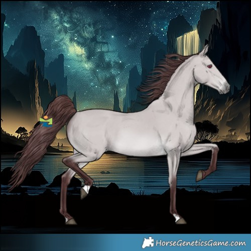 Horse Color:Platinum Chocolate Bay Chinchilla 