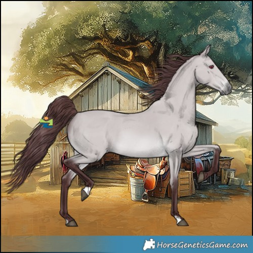 Horse Color:Platinum Chocolate Bay Chinchilla 