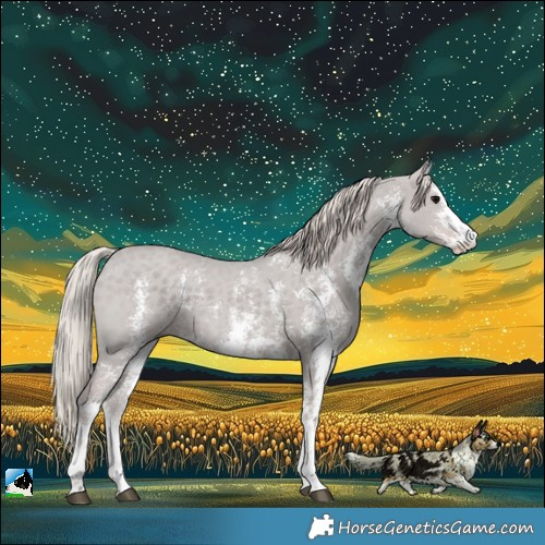 Horse Color:Silver Black Sabino Rabicano 