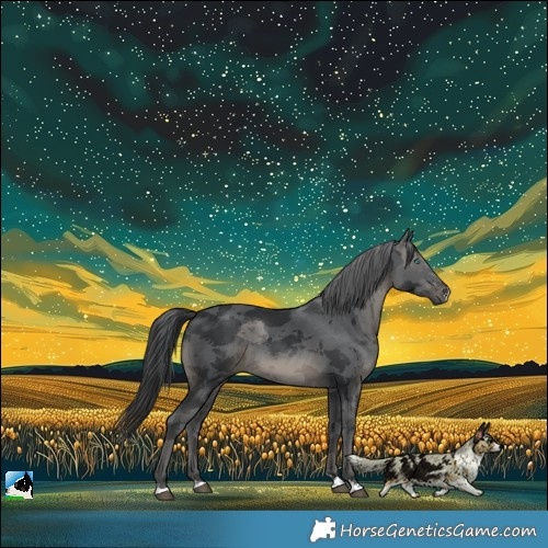 Horse Color:Black Merle