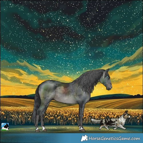Horse Color:Black Merle 