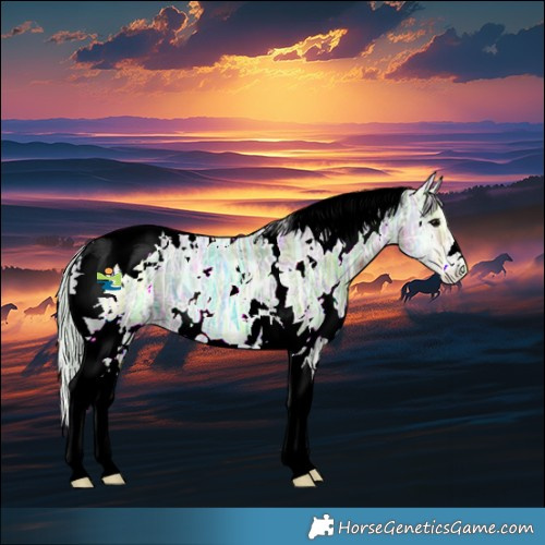 Horse Color:Plaid  White Spotted Silver Blue Onyx Ice Tobiano 