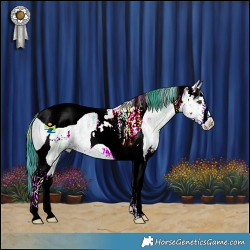 Horse Color:Plaid Liver Chestnut Ice Sabino Tobiano