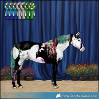 Horse Color:Plaid Liver Chestnut Ice Sabino Tobiano