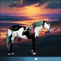 Horse Color:Plaid Liver Chestnut Ice Sabino Tobiano