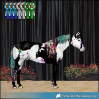 Horse Color:Plaid  Liver Chestnut Ice Sabino Tobiano 