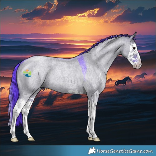 Horse Color:Watercolor Grullo Roan Sabino Splash 
