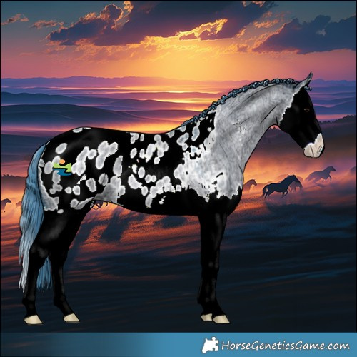 Horse Color:Watercolor Grullo Ice Roan Sabino Splash Appaloosa 