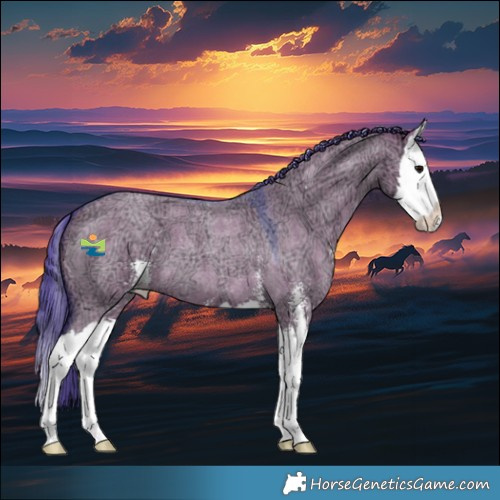 Horse Color:Watercolor Grullo Ice Roan Sabino Splash 