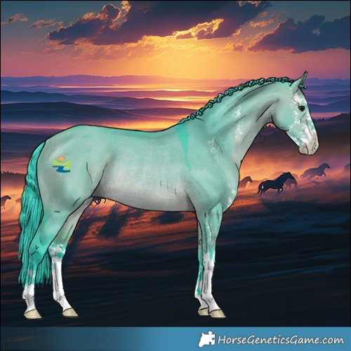 Horse Color:Watercolor Bay Dun Sabino Rabicano 