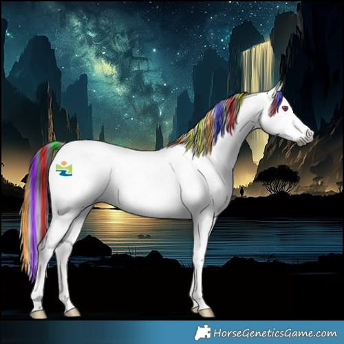 Horse Color:Gray Platinum Painted Buckskin Chinchilla Splash Rabicano 