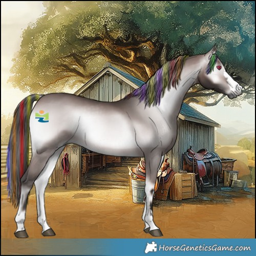 Horse Color:Gray Platinum Painted Bay Onyx 