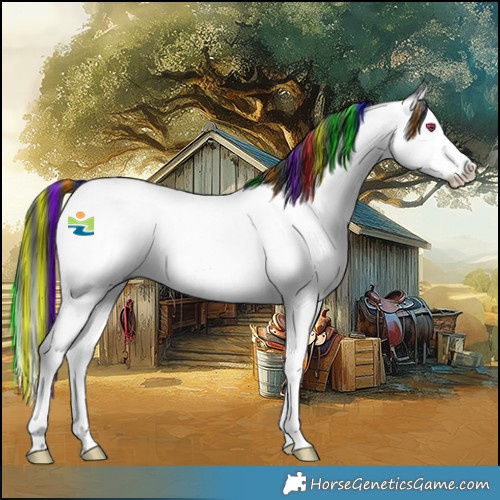 Horse Color:Platinum Painted Bay Chinchilla Splash 