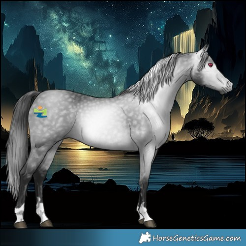 Horse Color:Gray Platinum Bay Chinchilla 