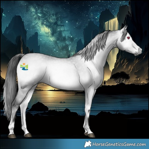 Horse Color:Gray Platinum Bay Chinchilla Onyx Rabicano 