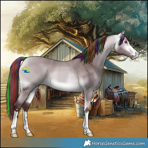 Horse Color:Painted Chocolate Buckskin Chinchilla 