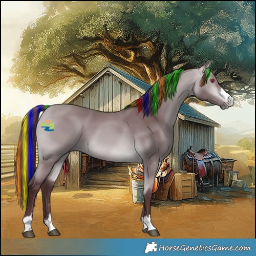 Horse Color:Platinum Painted Chocolate Bay Chinchilla 