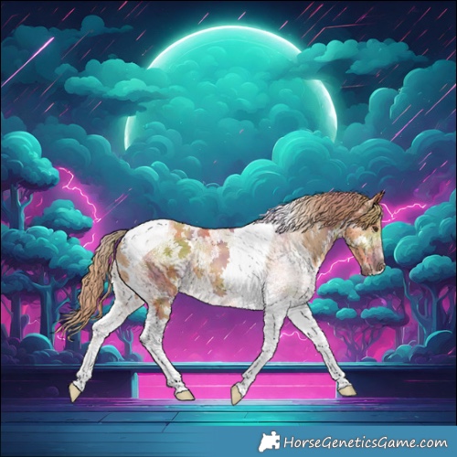 Horse Color:Nacre White Spotted Chestnut Tobiano 