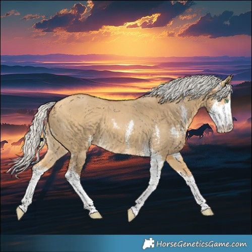 Horse Color:Silver Buckskin Dun Sabino 