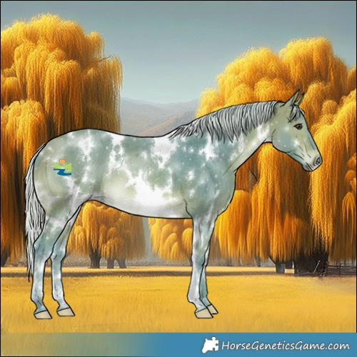 Horse Color:Watercolor White Spotted Silver Bay 