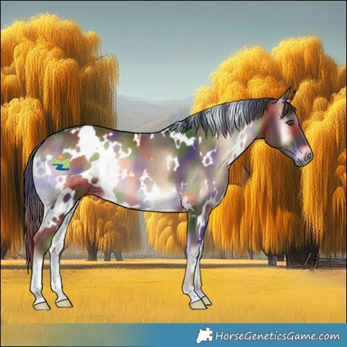 Horse Color:Nacre White Spotted Liver Red Onyx 