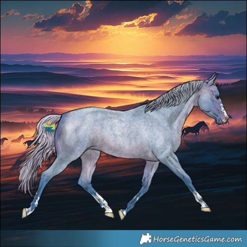 Horse Color:Watercolor Silver Brown Roan 