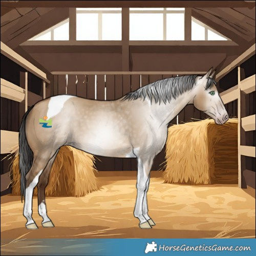 Horse Color:Gray Amber Champagne Dun Tobiano 