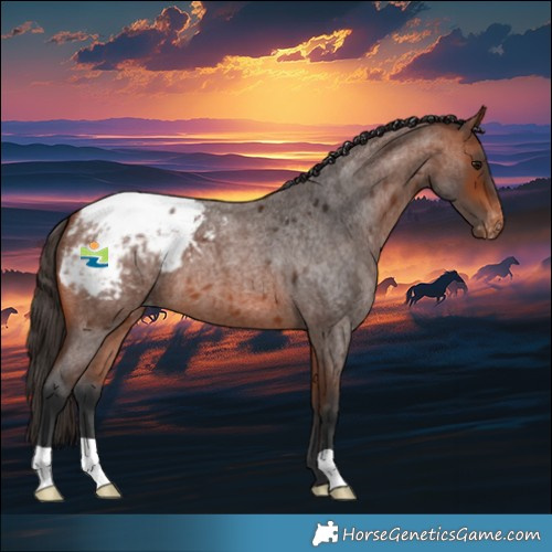 Horse Color:Bay Roan Snowcap 