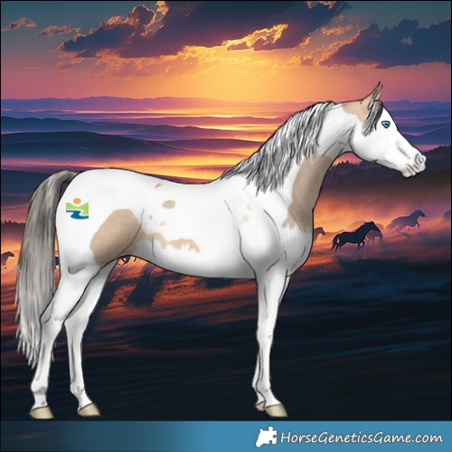 Horse Color:Amber Champagne Dun Splash Tobiano 