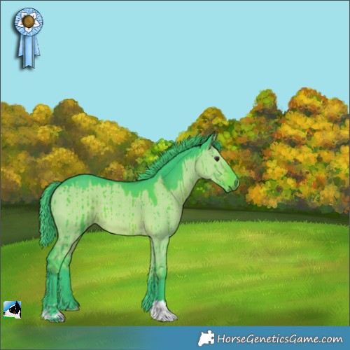 Horse Color:Watercolor Liver Red Dun Brindle 