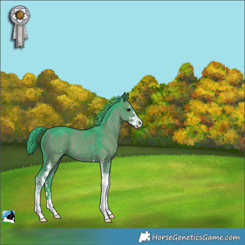 Horse Color:Watercolor Grullo Sabino Brindle 