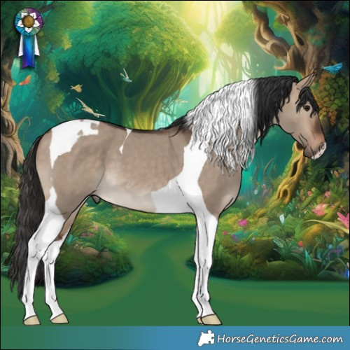 Horse Color:Brown Dun Tobiano 