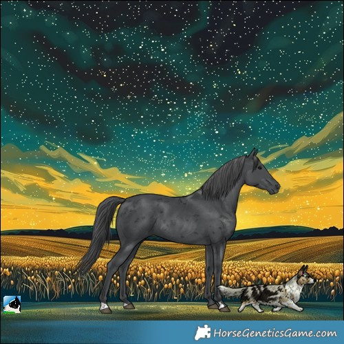 Horse Color:Black Merle Rabicano 