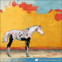Horse Color:Watercolor White Spotted Silver Grullo Splash 
