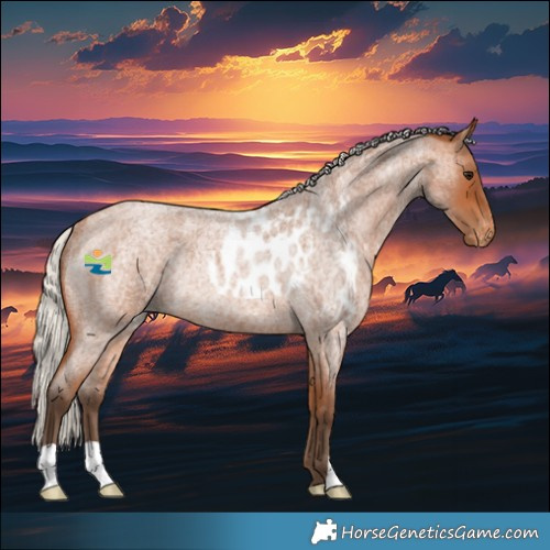 Horse Color:Silver Bay Roan Skewed Appaloosa Rabicano 