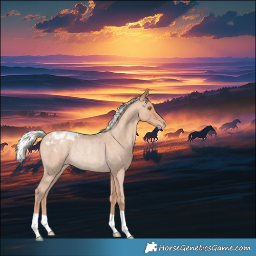 Horse Color:Silver Amber Champagne Roan Skewed Appaloosa Rabicano