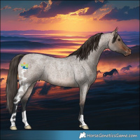 Horse Color:Bay Roan Dun Skewed LP Spotted Rabicano 