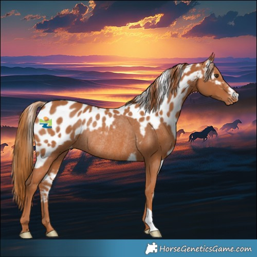 Horse Color:Chestnut Skewed Appaloosa Rabicano 