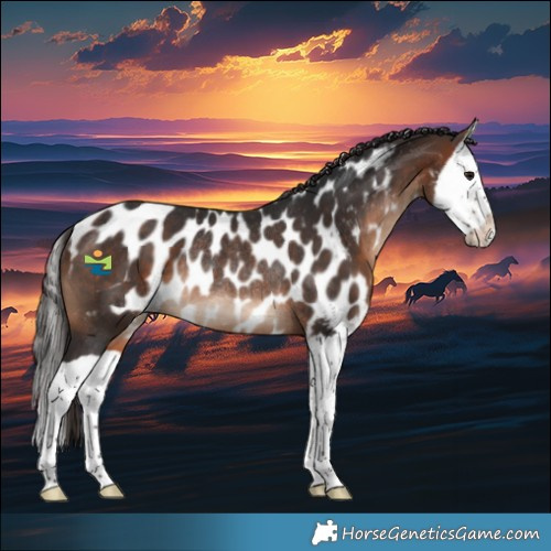 Horse Color:Bay Splash Skewed Appaloosa Rabicano 