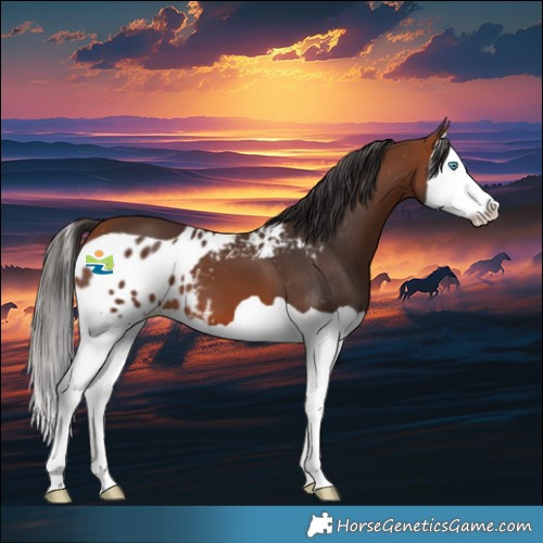 Horse Color:Bay Splash Skewed Appaloosa 