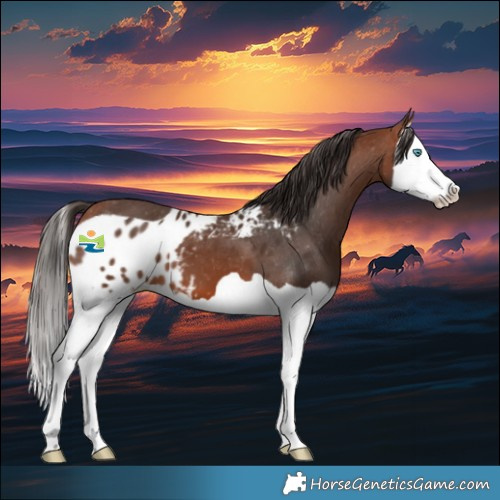 Horse Color:Bay Splash Skewed Appaloosa 