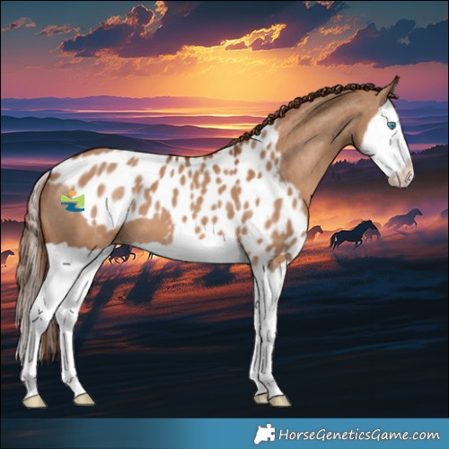 Horse Color:Red Dun Splash Skewed Appaloosa 